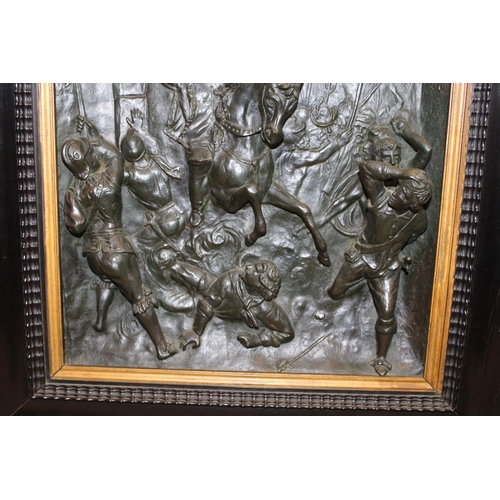 32 - A substantial c19th French cast bronze figural plaque sculpture or relief in the c17th style depicti... 