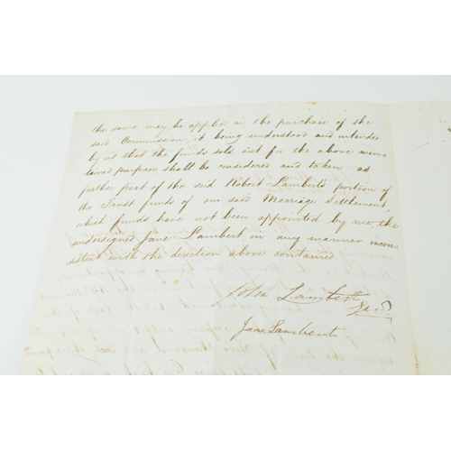 58 - 43rd Monmouthshire Light Infantry Regiment of Foot Letter 1843 regarding the purchasing of a Commiss... 