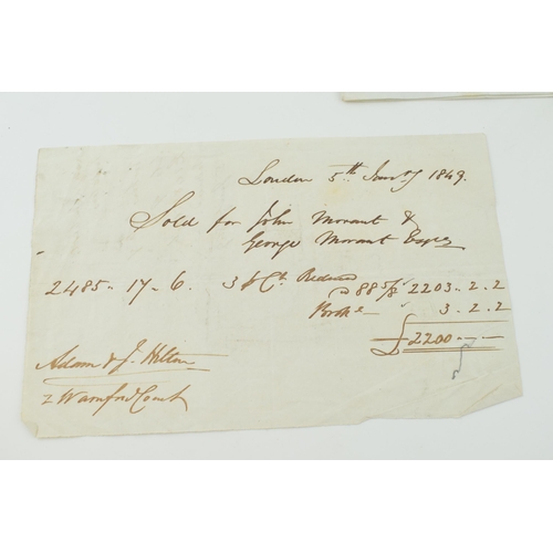 58 - 43rd Monmouthshire Light Infantry Regiment of Foot Letter 1843 regarding the purchasing of a Commiss... 