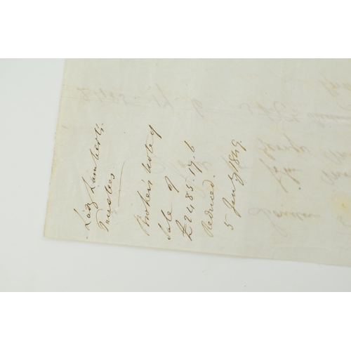 58 - 43rd Monmouthshire Light Infantry Regiment of Foot Letter 1843 regarding the purchasing of a Commiss... 