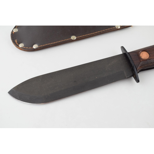 63 - Falklands War Era British Army or RAF Type D Survival Knife with Scabbard, marked with stores number... 