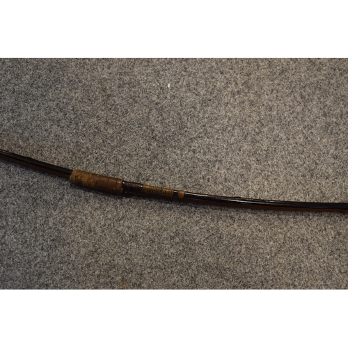 66 - c19th Japanese Samurai Yumi bow for Kyudo art archery constructed of lacquered bamboo embellished wi... 