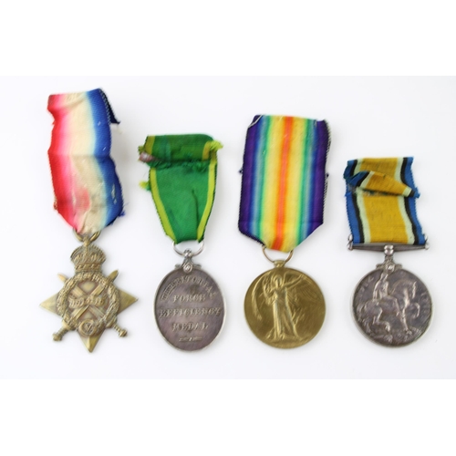 70 - Set of four WWI medals to include the 1914-15 Star, Great War medal, Territoiral Force Efficiency me... 