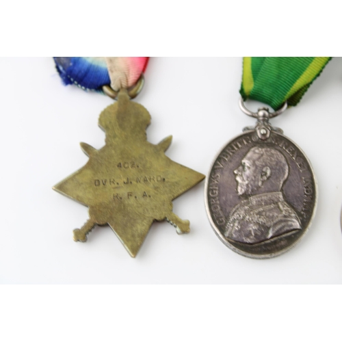 70 - Set of four WWI medals to include the 1914-15 Star, Great War medal, Territoiral Force Efficiency me... 