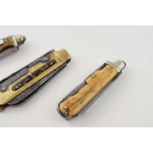 8 - Three c19th Victorian Sheffield Made Horseman's or Coachman's Pocket Knives to include a Lewis & Bar... 