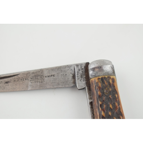 9 - Three Early c20th Sheffield Made Folding Pocket Knives to include R Moseley & Taylors Eye Witness Bo... 