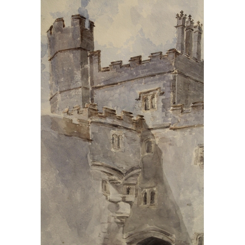 116 - Unattributed, English 'Haddon Hall, Derbyshire' pencil and watercolour, on Whatman paper, 1849. 33cm... 