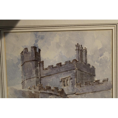 116 - Unattributed, English 'Haddon Hall, Derbyshire' pencil and watercolour, on Whatman paper, 1849. 33cm... 