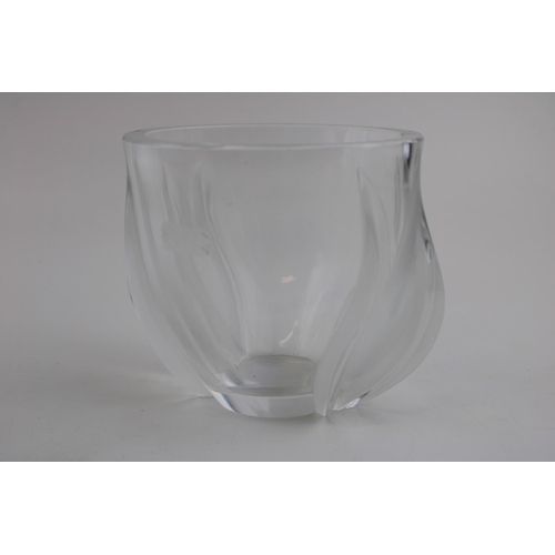 133 - Lalique of France glass 'Tulips' vase, 13.5cm wide, signed (minor nip to base).