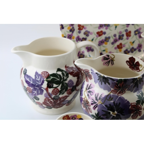 149 - Emma Bridgewater Pottery to include a Purple Pansy gallon teapot, a rare sample 3 pint jug in Blackb... 