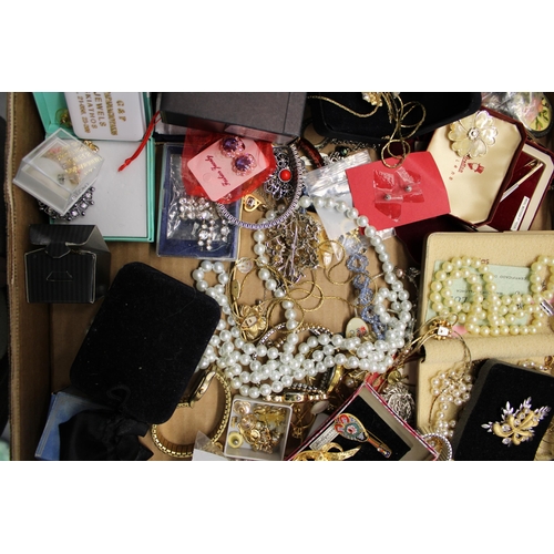 608 - A mixed collection of costume jewellery to include bracelets, brooches, watches, earrings, Variety c... 