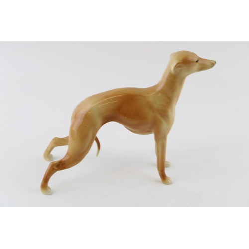 54 - Elite Pottery greyhound / whippet in tan colourway, 21cm long.