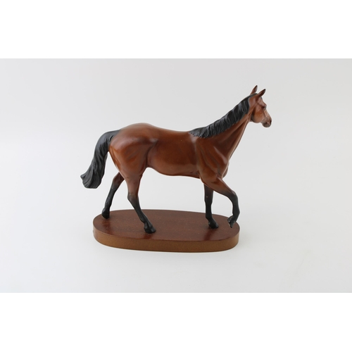 8 - Beswick Red Rum on wooden base (Doulton backstamp - seconds).