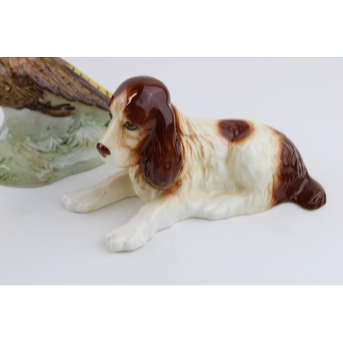 60 - Beswick Pheasant 850 (slight af) with Sylvac spaniel (2).