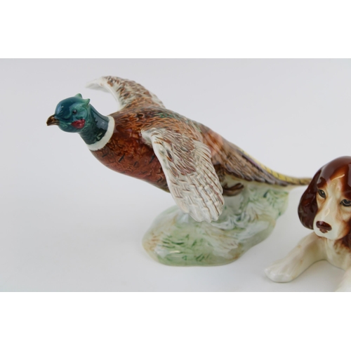 60 - Beswick Pheasant 850 (slight af) with Sylvac spaniel (2).