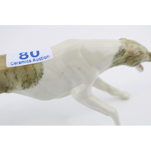 80 - Elite Pottery running greyhound, 26cm long.