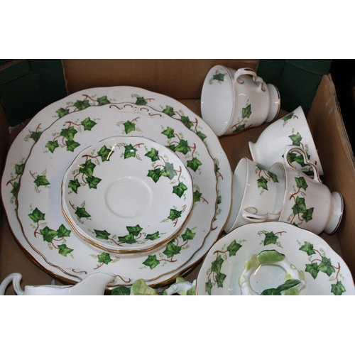 19 - A collection of Colclough 'Ivy Leaf' pattern / Ridgway Potteries tea ware. (Qty)