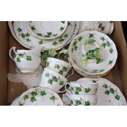 19 - A collection of Colclough 'Ivy Leaf' pattern / Ridgway Potteries tea ware. (Qty)