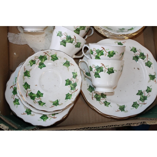 19 - A collection of Colclough 'Ivy Leaf' pattern / Ridgway Potteries tea ware. (Qty)