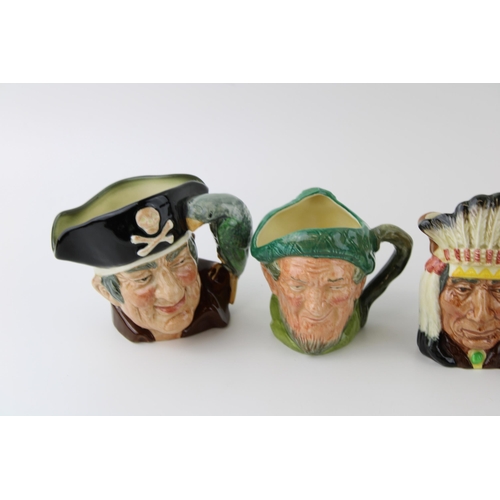 53 - Small Royal Doulton character jugs to include The Policeman, Rip Van Winkle (lighter jug) and others... 