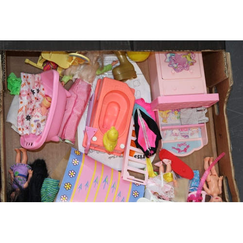 103 - A large collection of vintage Barbie dolls to include dolls, accessories and similar items. 3 trays.... 