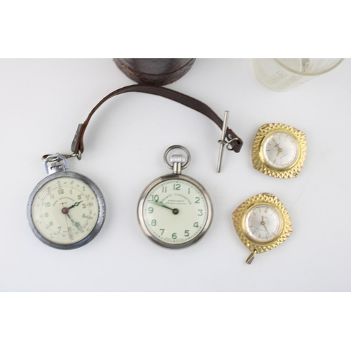 117 - A collection of pocket watches to include a railway timekeeper, a sport chronograph and two others w... 