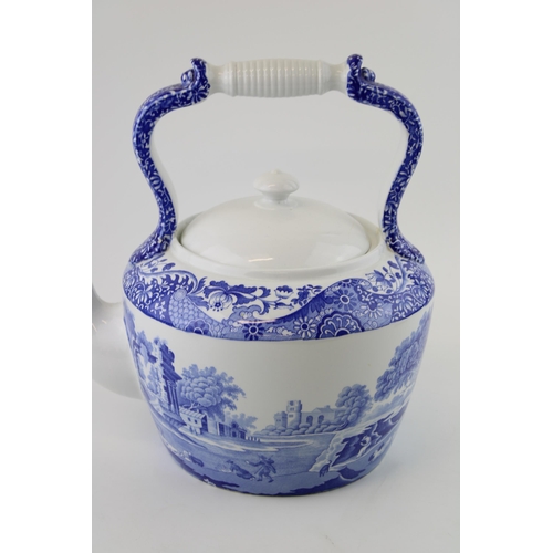 4 - A large Spode 'Blue Italian' pattern tea pot a/f. Height 32cm.