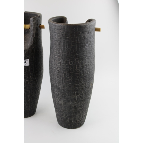 45 - A pair of large ceramic African water carrying vases. Height 43cm.