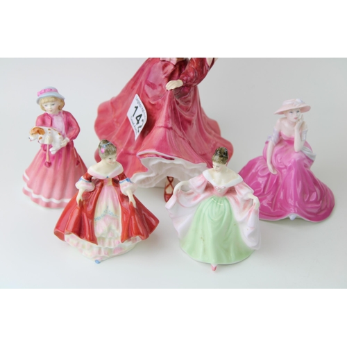 142 - Royal Doulton 'Figure of the Year' 1993, 'Patricia HN 3365 together with small figures 'Sara', 'My F... 