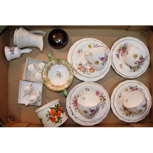 147 - A mixed collection of ceramics to include Four Royal Crown Derby 'Derby Posies' trios together with ... 