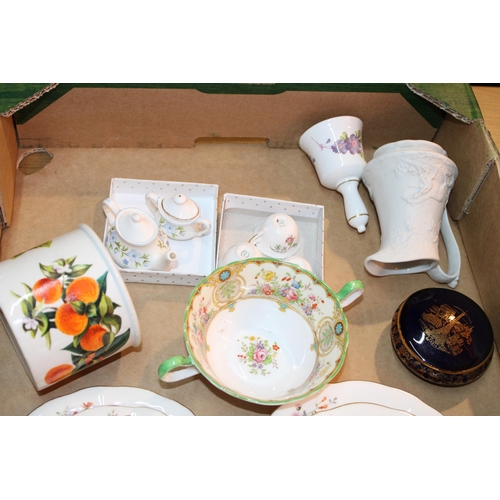 147 - A mixed collection of ceramics to include Four Royal Crown Derby 'Derby Posies' trios together with ... 