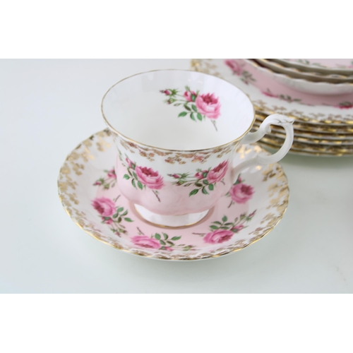 161 - A collection of Royal Albert 'Bridesmaid' Pink Roses tea ware items to include two tea cups, five sa... 