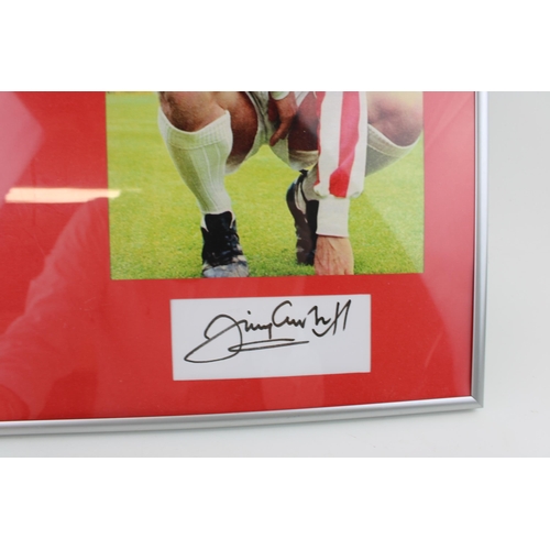 191 - A frame picture with facsimile signature of Stoke City FC player Jimmy Greenhoff. 51cm x 41cm.