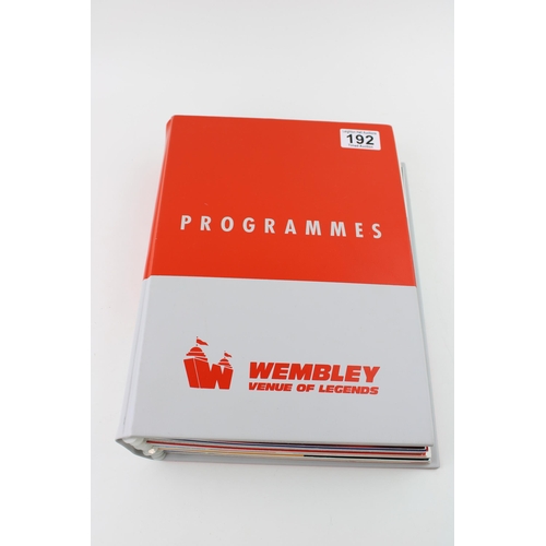 192 - A collection of Wembley 'Venue of Legends' original Football Programmes in folder season 1993 - 1994... 