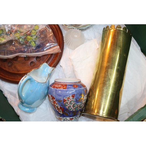 193 - A mixed collection of items to include ceramics, glassware, silver-plated cutlery, WWI era trench ar... 