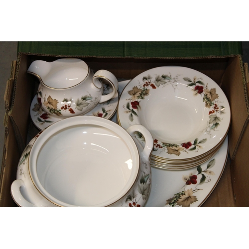 204 - Royal Doulton dinner ware in the Ardon pattern to include two tureens, dinner plates, soup bowls and... 