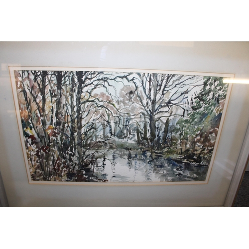 240 - Alston Emery British. RA (1913 - 1993) Water Colour Painting. Shut Lane Pool . Signed. Dated 1987. 5... 