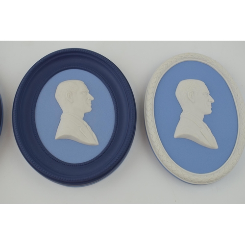 260 - Wedgwood medallions to include two tri-colour examples Duke of Edinburgh and Silver Jubilee of Queen... 