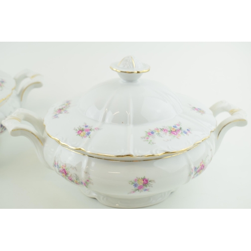 269 - Moritz Zdekauer of Czechoslovakia floral dinner ware, with floral sprays, to include 2 tureens, a gr... 