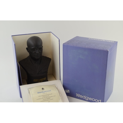 270 - A boxed Wedgwood Black Basalt 'The Eisenhower Bust', modelled in the Wedgwood Studios 1970. Limited ... 