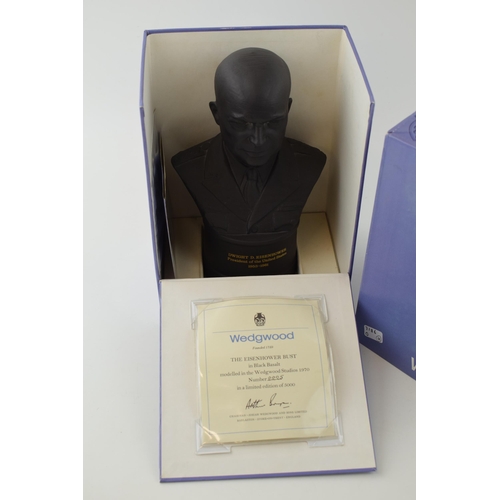 270 - A boxed Wedgwood Black Basalt 'The Eisenhower Bust', modelled in the Wedgwood Studios 1970. Limited ... 