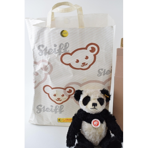 277 - Boxed Steiff mohair Panda Bear, 030512, in Steiff carrier bag.