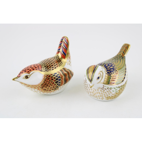 1 - Two Royal Crown Derby paperweights to include Wren and Firecrest. Height 6cm. (2)