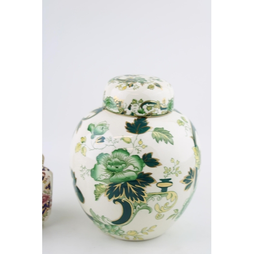 115 - Masons to include a large Chartreuse ginger jar and a Blue Mandalay small square teapot, largest 23c... 