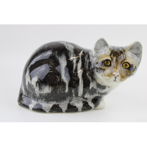 117 - Large Winstanley pottery cat, 26cm wide.