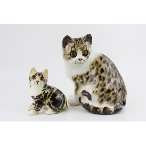 119 - Two Winstanley pottery cats, similar colours, 20cm tall (2).