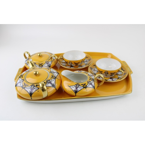 146 - Siegmund Paul Meyer tea for two with a tray to include a teapot, a milk jug, a sugar bowl, circa 189... 