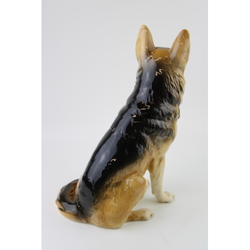 160 - A Beswick Fireside model of an Alsatian / German Shepherd, Height 35cm.