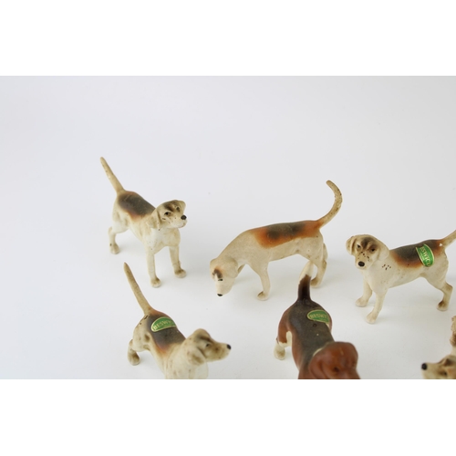 174 - Beswick to include seven foxhounds and a beagle (8).