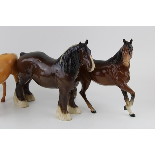 179 - Beswick to include a Black Beauty, a palomino horse, a brown 818 shire and 1 other (4).